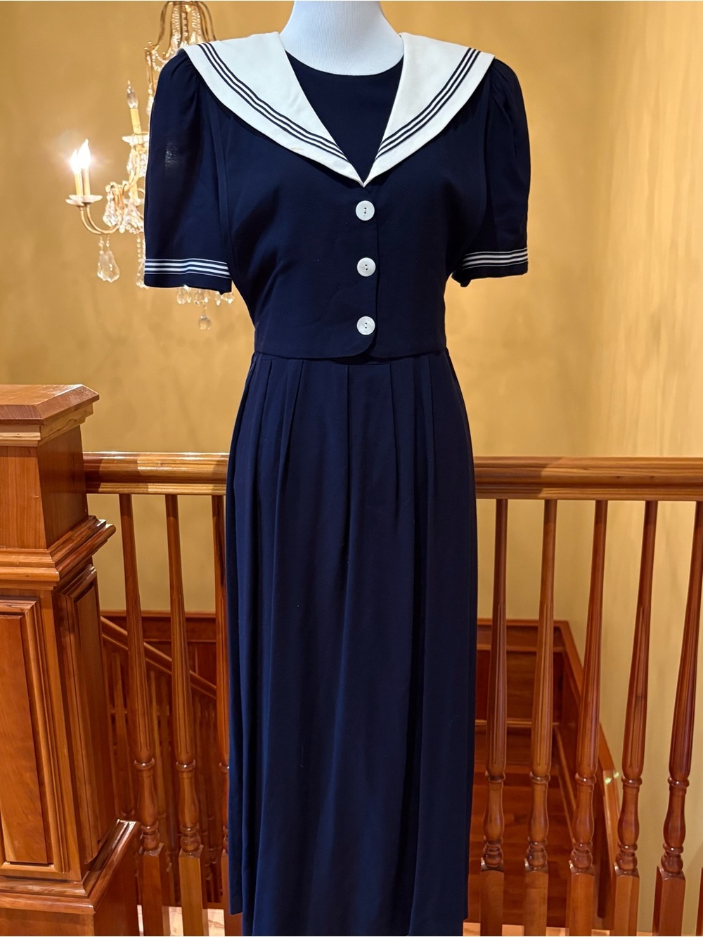 Miss Dorby 1980s Nautical Sailor Midi Dress Wmn’s 8